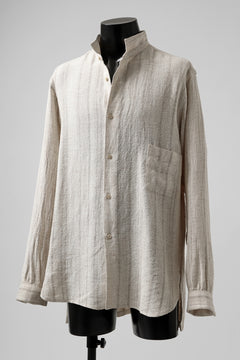 画像をギャラリービューアに読み込む, COLINA GARDENER SHIRT / SHADOW STRIPE (LINEN / NEPPED SILK) (BROWN)