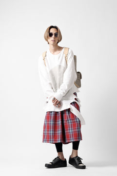 画像をギャラリービューアに読み込む, A.F ARTEFACT RAGRAN OVERSIZED TOPS / DAMAGE & PRINT SWEAT (WHITE)