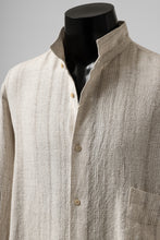 画像をギャラリービューアに読み込む, COLINA GARDENER SHIRT / SHADOW STRIPE (LINEN / NEPPED SILK) (BROWN)