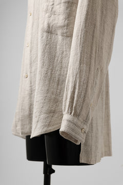 画像をギャラリービューアに読み込む, COLINA GARDENER SHIRT / SHADOW STRIPE (LINEN / NEPPED SILK) (BROWN)