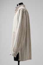 画像をギャラリービューアに読み込む, COLINA GARDENER SHIRT / SHADOW STRIPE (LINEN / NEPPED SILK) (BROWN)