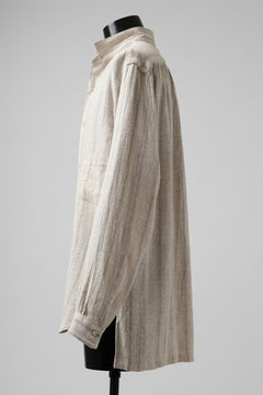 画像をギャラリービューアに読み込む, COLINA GARDENER SHIRT / SHADOW STRIPE (LINEN / NEPPED SILK) (BROWN)