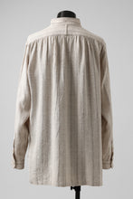画像をギャラリービューアに読み込む, COLINA GARDENER SHIRT / SHADOW STRIPE (LINEN / NEPPED SILK) (BROWN)