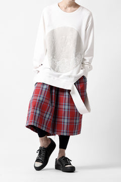 画像をギャラリービューアに読み込む, A.F ARTEFACT RAGRAN OVERSIZED TOPS / DAMAGE & PRINT SWEAT (WHITE)