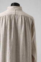 画像をギャラリービューアに読み込む, COLINA GARDENER SHIRT / SHADOW STRIPE (LINEN / NEPPED SILK) (BROWN)
