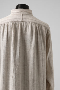 画像をギャラリービューアに読み込む, COLINA GARDENER SHIRT / SHADOW STRIPE (LINEN / NEPPED SILK) (BROWN)