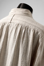 画像をギャラリービューアに読み込む, COLINA GARDENER SHIRT / SHADOW STRIPE (LINEN / NEPPED SILK) (BROWN)