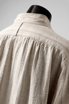 画像をギャラリービューアに読み込む, COLINA GARDENER SHIRT / SHADOW STRIPE (LINEN / NEPPED SILK) (BROWN)