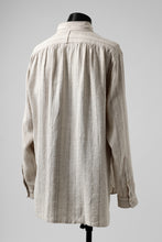画像をギャラリービューアに読み込む, COLINA GARDENER SHIRT / SHADOW STRIPE (LINEN / NEPPED SILK) (BROWN)