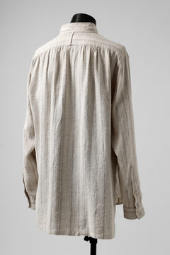 画像をギャラリービューアに読み込む, COLINA GARDENER SHIRT / SHADOW STRIPE (LINEN / NEPPED SILK) (BROWN)