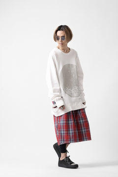 画像をギャラリービューアに読み込む, A.F ARTEFACT RAGRAN OVERSIZED TOPS / DAMAGE & PRINT SWEAT (WHITE)
