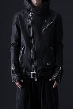 画像をギャラリービューアに読み込む, ISAMU KATAYAMA BACKLASH HOODED RIDERS JACKET / GARMENT WASHED JP CALF (BLACK)