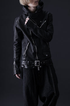 画像をギャラリービューアに読み込む, ISAMU KATAYAMA BACKLASH HOODED RIDERS JACKET / GARMENT WASHED JP CALF (BLACK)