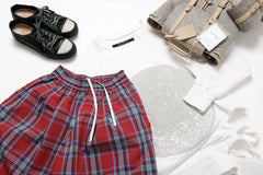 画像をギャラリービューアに読み込む, FACETASM CHECK WIDE SHORTS (RED)