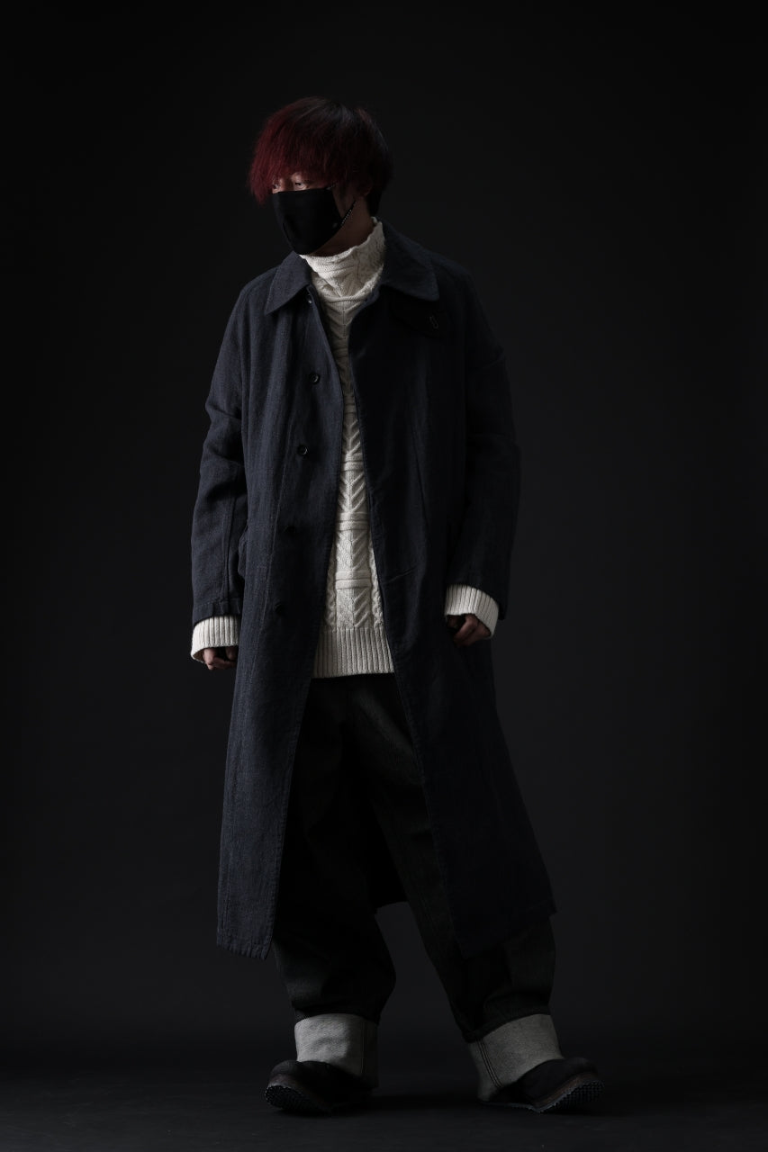 Load image into Gallery viewer, ISAMU KATAYAMA BACKLASH OVER COAT / GARMENT NATURAL DYED WOVEN + ELECTRIC HEATING LINER (INDIGO)