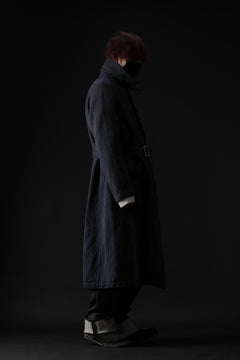 Load image into Gallery viewer, ISAMU KATAYAMA BACKLASH OVER COAT / GARMENT NATURAL DYED WOVEN + ELECTRIC HEATING LINER (INDIGO)