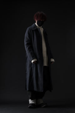 Load image into Gallery viewer, ISAMU KATAYAMA BACKLASH OVER COAT / GARMENT NATURAL DYED WOVEN + ELECTRIC HEATING LINER (INDIGO)