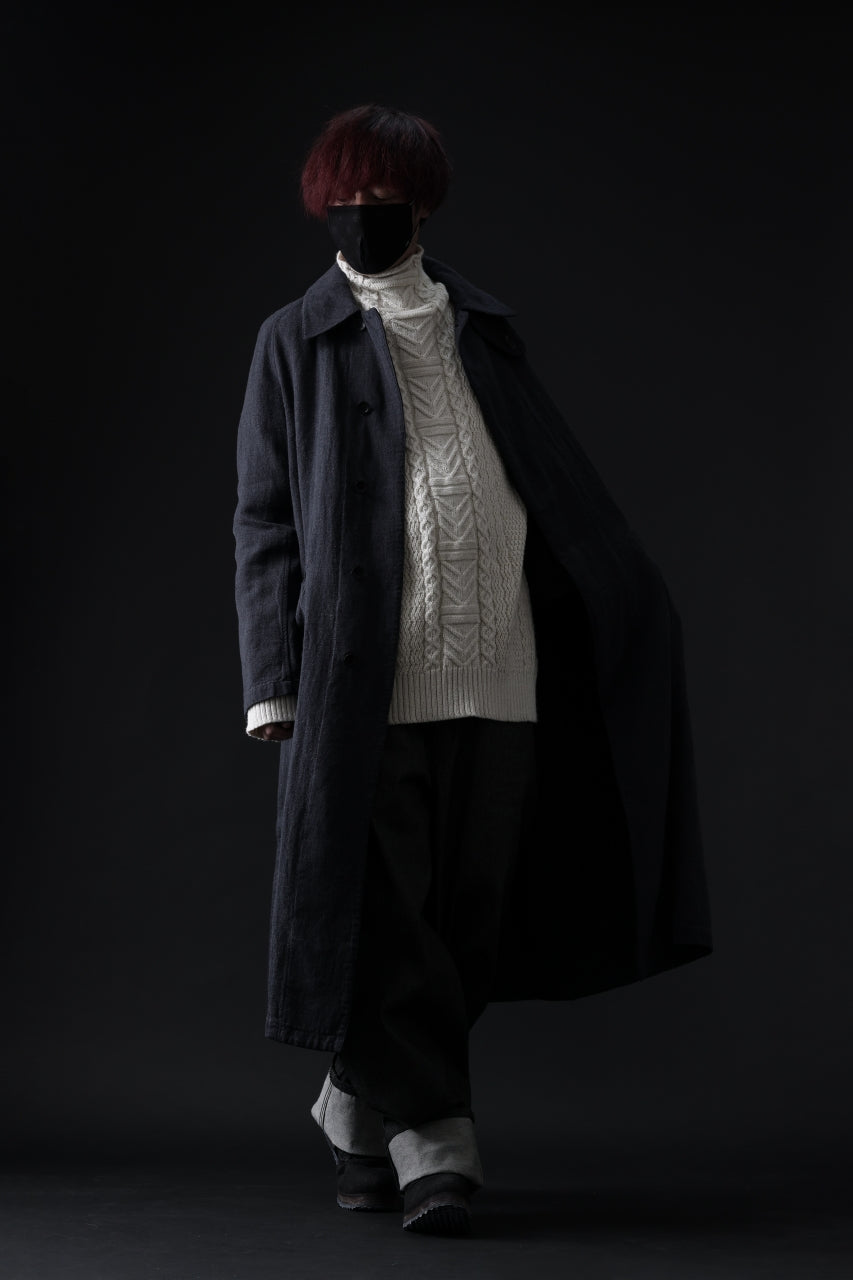 Load image into Gallery viewer, ISAMU KATAYAMA BACKLASH OVER COAT / GARMENT NATURAL DYED WOVEN + ELECTRIC HEATING LINER (INDIGO)