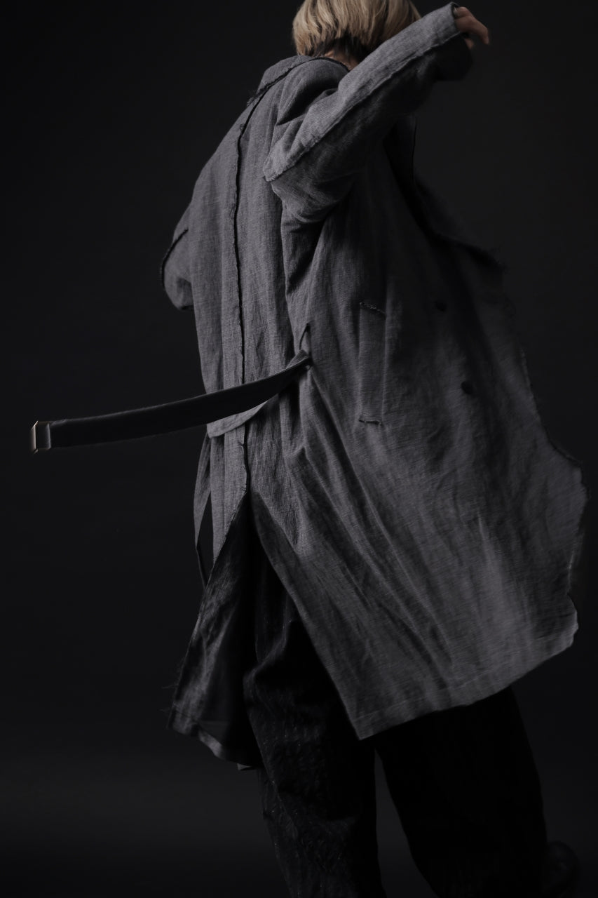 画像をギャラリービューアに読み込む, daub OFFICERS OVER COAT / VIRGIN WOOL + METALLIC FIBER (DARK GREY)