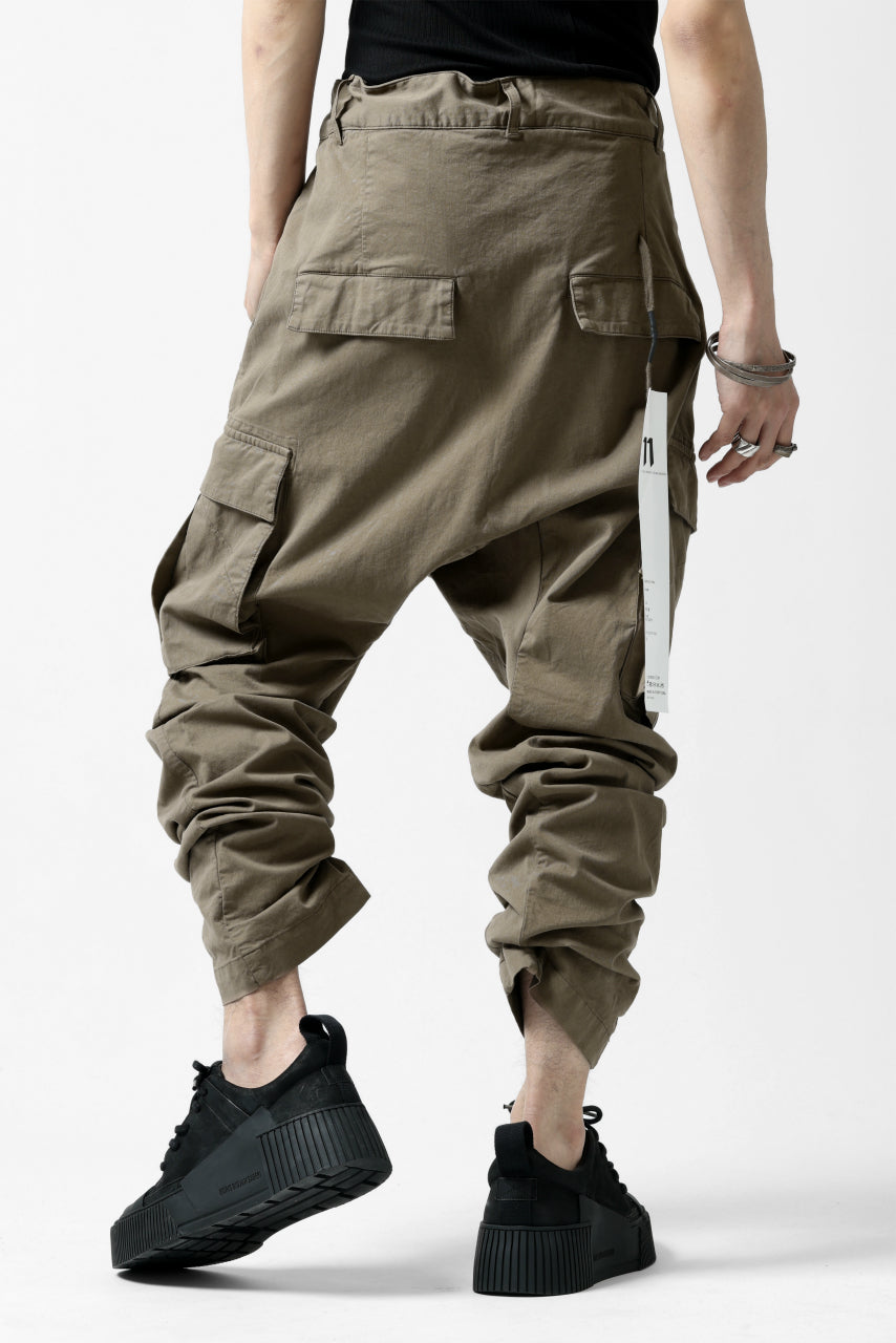 画像をギャラリービューアに読み込む, 11 BY BORIS BIDJAN SABERI CARGO POCKET PANTS / OBJECT DYED &quot;P21B-F-1482&quot; (MUD GREY)