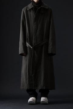 Load image into Gallery viewer, ISAMU KATAYAMA BACKLASH OVER COAT / GARMENT NATURAL DYED WOVEN + ELECTRIC HEATING LINER (LEAF)