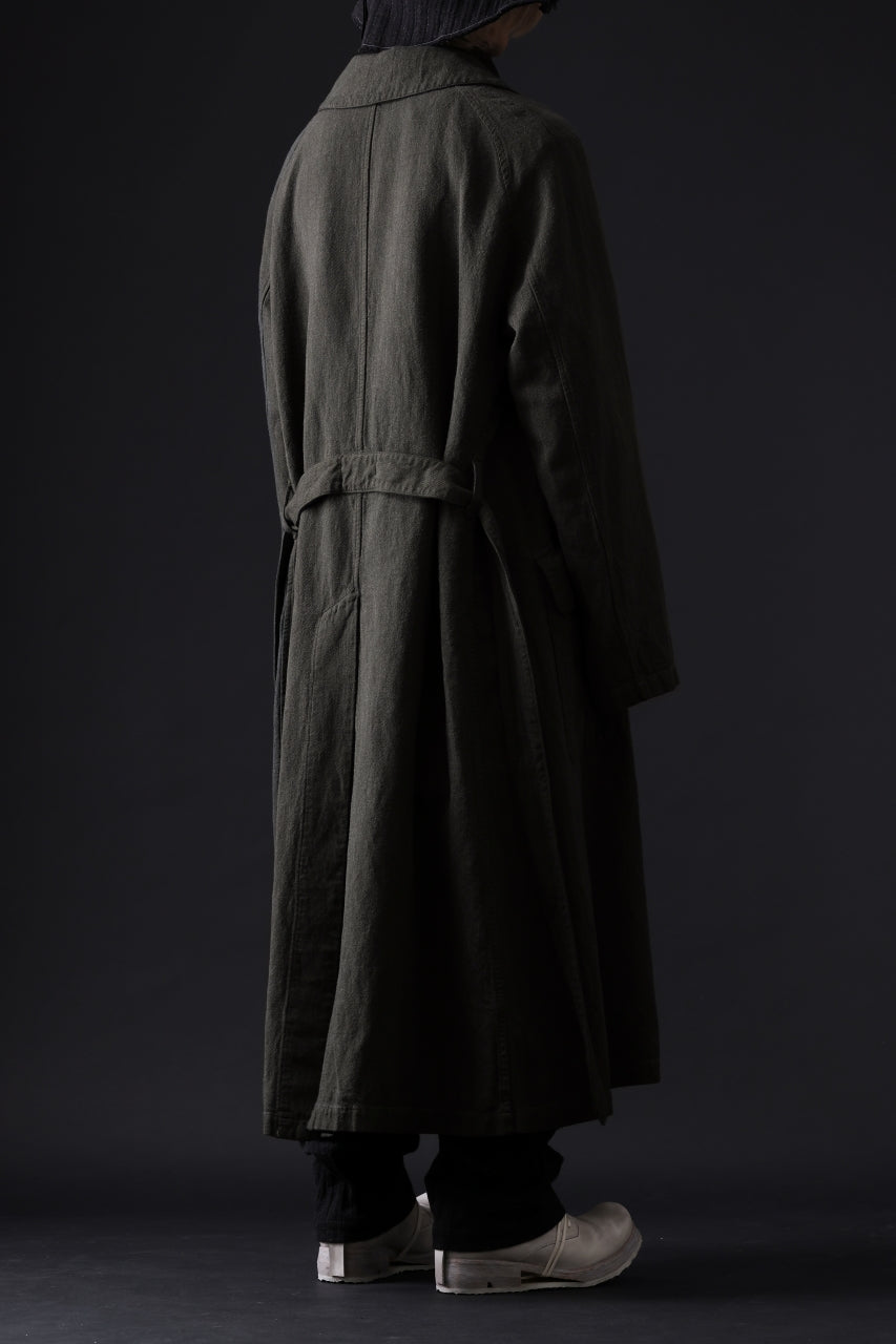 Load image into Gallery viewer, ISAMU KATAYAMA BACKLASH OVER COAT / GARMENT NATURAL DYED WOVEN + ELECTRIC HEATING LINER (LEAF)