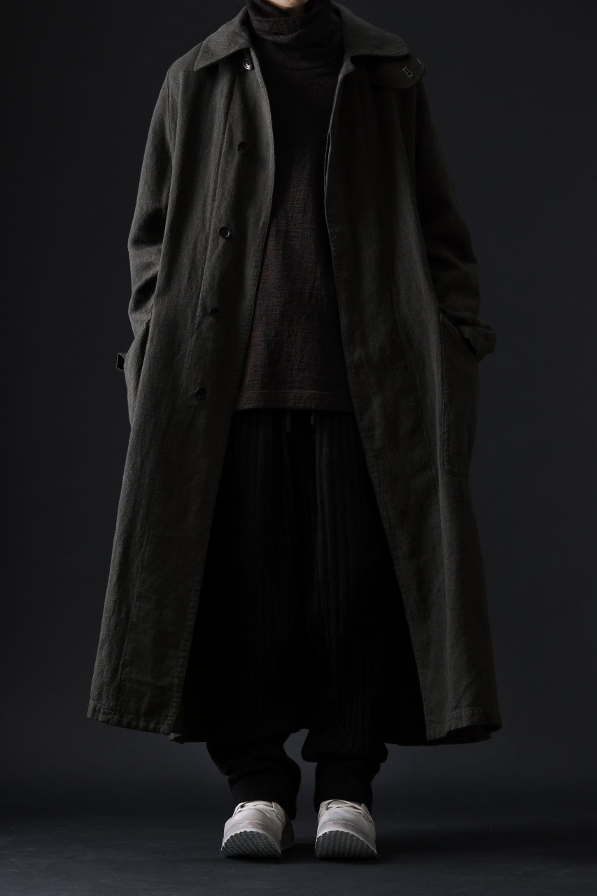 Load image into Gallery viewer, ISAMU KATAYAMA BACKLASH OVER COAT / GARMENT NATURAL DYED WOVEN + ELECTRIC HEATING LINER (LEAF)