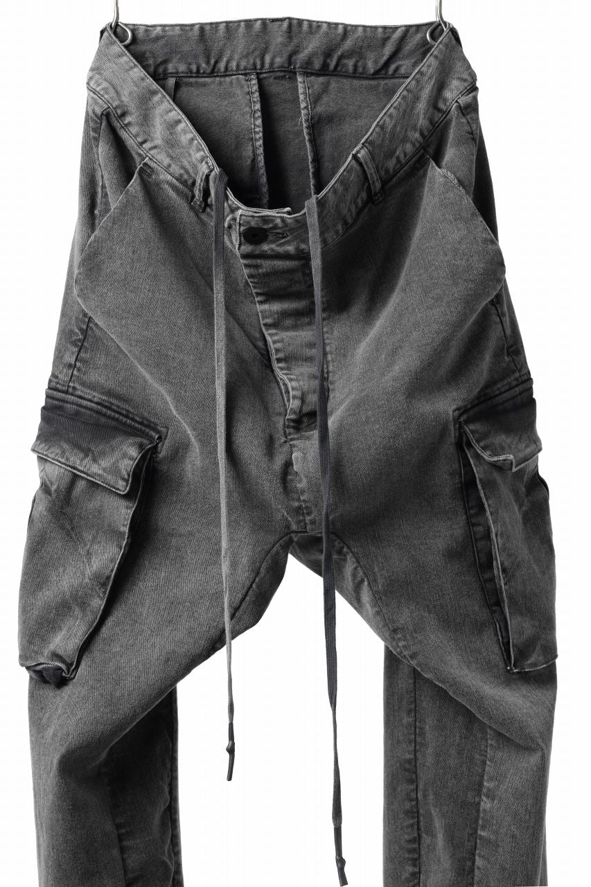 画像をギャラリービューアに読み込む, 11 BY BORIS BIDJAN SABERI CARGO POCKET PANTS / ACID OBJECT DYED "P21B-F-1481" (ACID GREY)