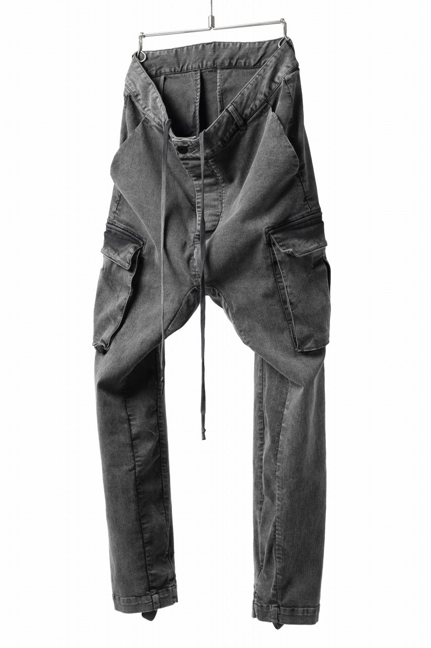 画像をギャラリービューアに読み込む, 11 BY BORIS BIDJAN SABERI CARGO POCKET PANTS / ACID OBJECT DYED "P21B-F-1481" (ACID GREY)