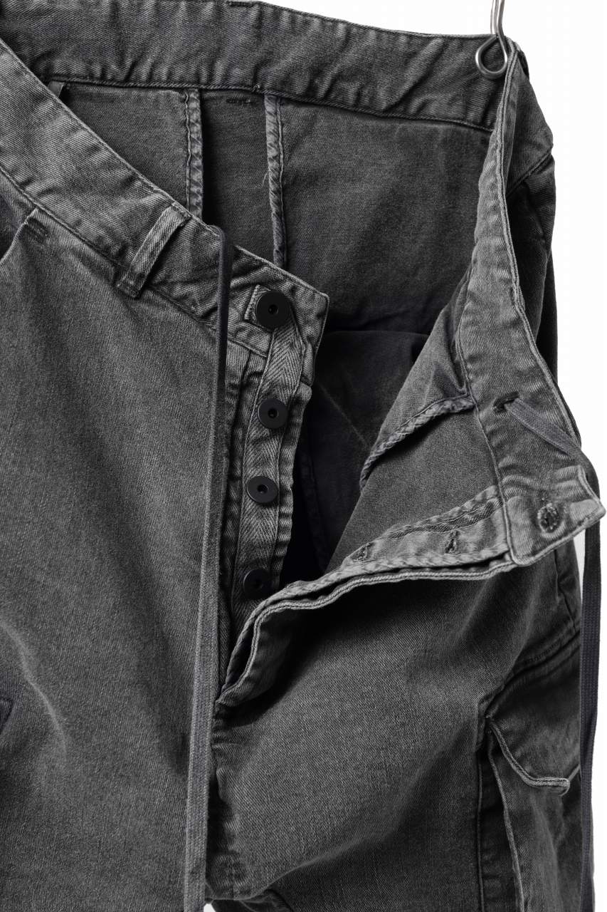画像をギャラリービューアに読み込む, 11 BY BORIS BIDJAN SABERI CARGO POCKET PANTS / ACID OBJECT DYED "P21B-F-1481" (ACID GREY)