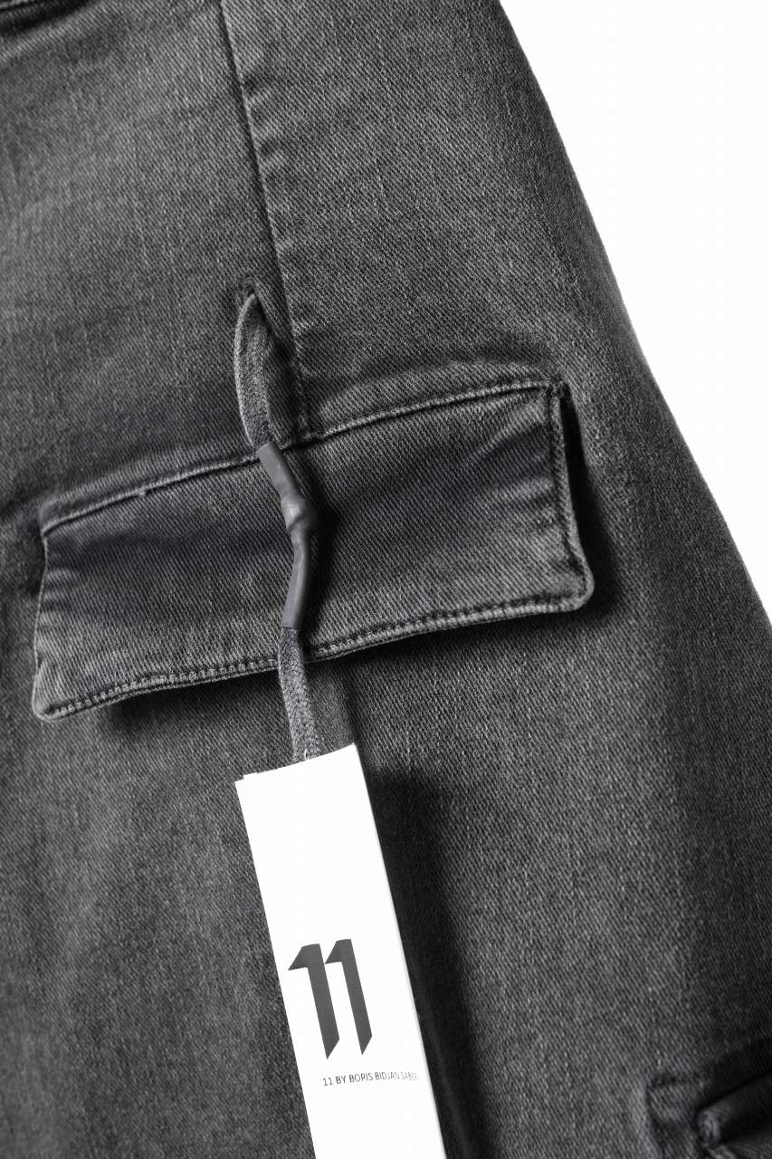 画像をギャラリービューアに読み込む, 11 BY BORIS BIDJAN SABERI CARGO POCKET PANTS / ACID OBJECT DYED "P21B-F-1481" (ACID GREY)