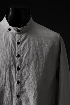 Load image into Gallery viewer, KLASICA BAND COLLAR FINE STITCHED SHIRT / HAND DYED TWCOLI (CONCRETE)