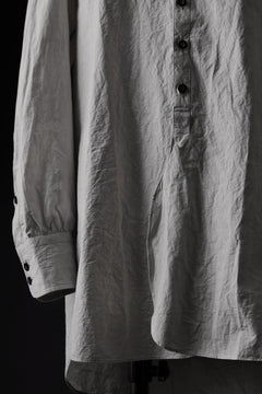 画像をギャラリービューアに読み込む, KLASICA BAND COLLAR FINE STITCHED SHIRT / HAND DYED COTTON-LINEN (CONCRETE)