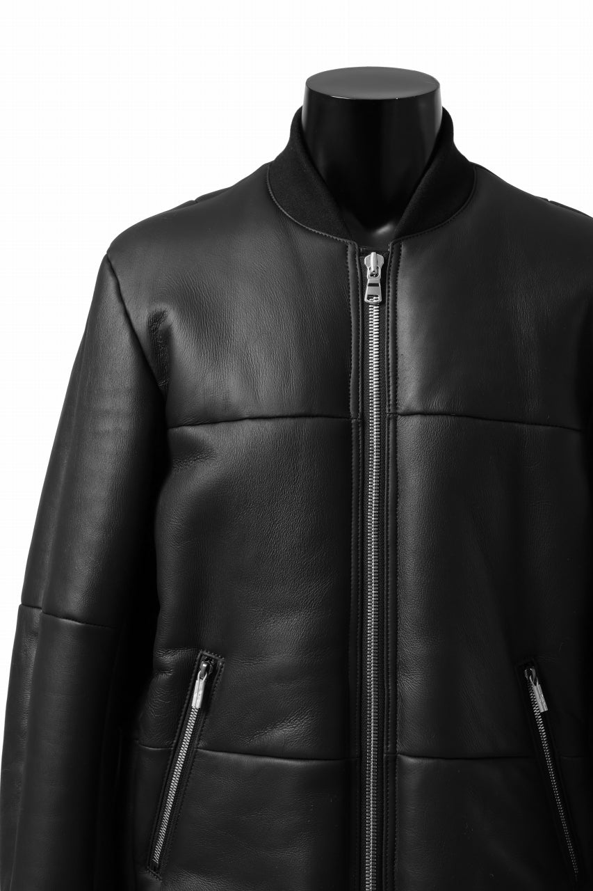 画像をギャラリービューアに読み込む, ierib ma-1 bomber jacket / toskana sheep shearling mooton (BLACK x ORANGE)