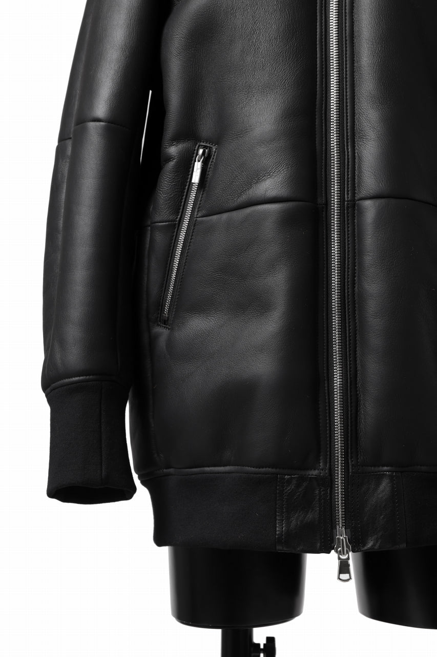 画像をギャラリービューアに読み込む, ierib ma-1 bomber jacket / toskana sheep shearling mooton (BLACK x ORANGE)