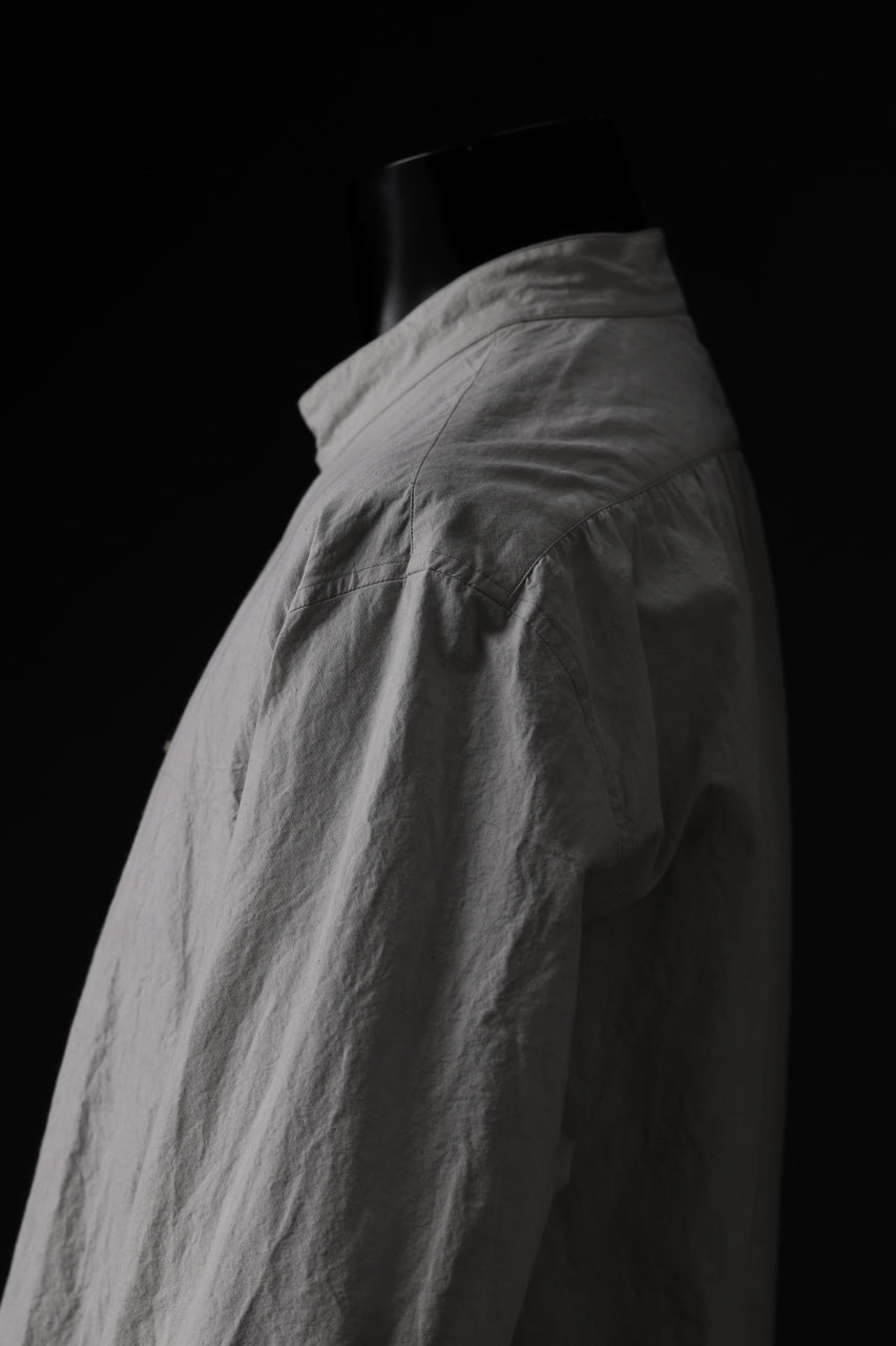 Load image into Gallery viewer, KLASICA BAND COLLAR FINE STITCHED SHIRT / HAND DYED TWCOLI (CONCRETE)
