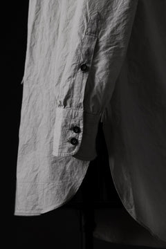 Load image into Gallery viewer, KLASICA BAND COLLAR FINE STITCHED SHIRT / HAND DYED TWCOLI (CONCRETE)