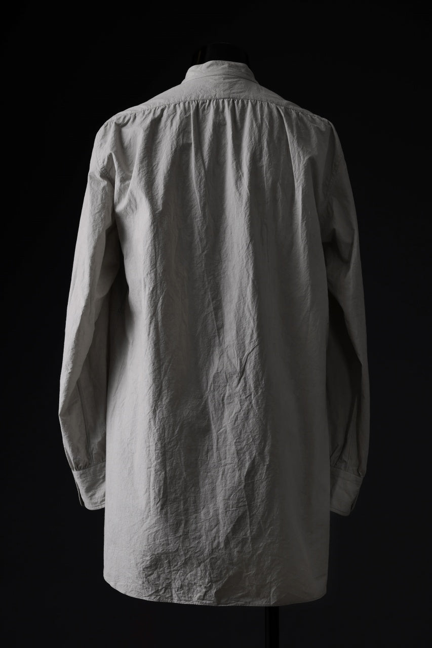 Load image into Gallery viewer, KLASICA BAND COLLAR FINE STITCHED SHIRT / HAND DYED TWCOLI (CONCRETE)