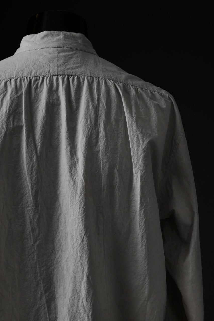 Load image into Gallery viewer, KLASICA BAND COLLAR FINE STITCHED SHIRT / HAND DYED TWCOLI (CONCRETE)
