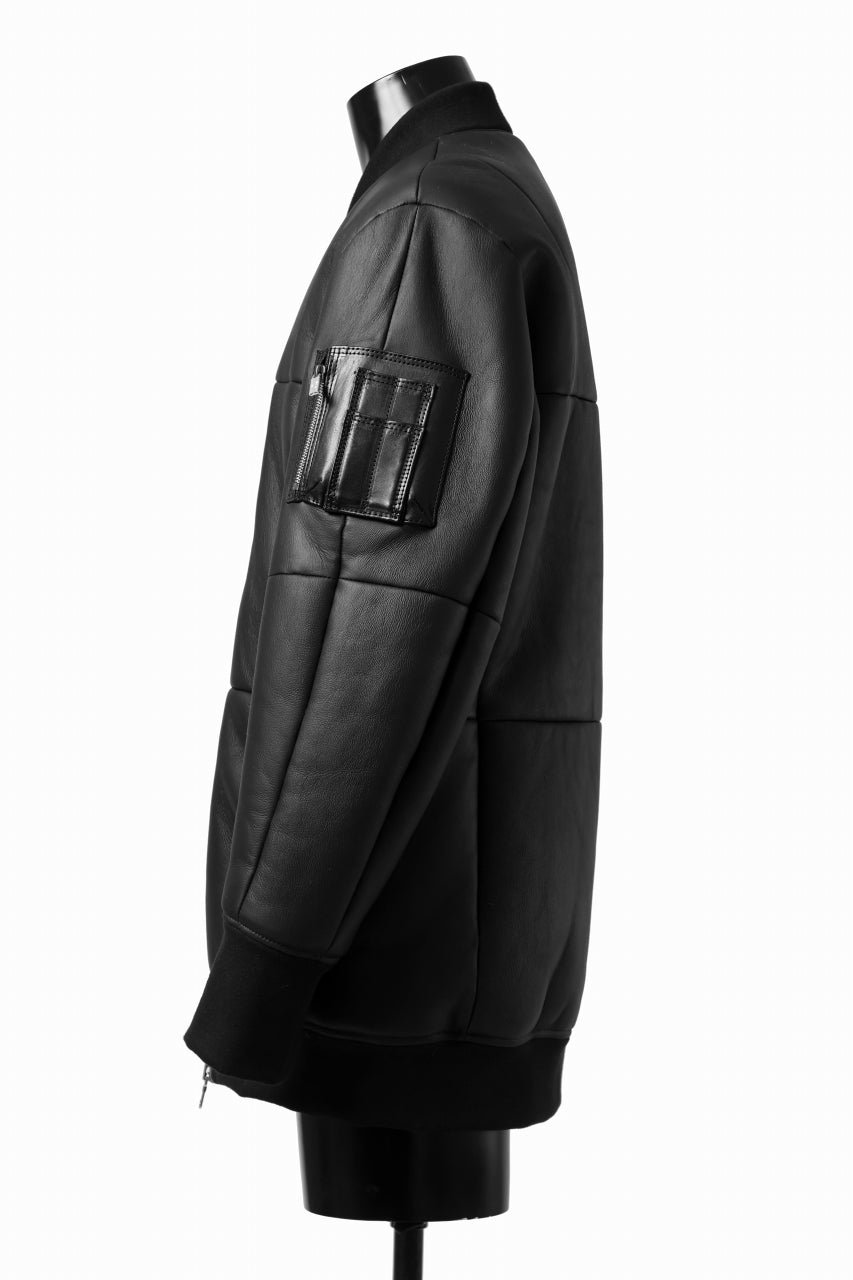 画像をギャラリービューアに読み込む, ierib ma-1 bomber jacket / toskana sheep shearling mooton (BLACK x ORANGE)