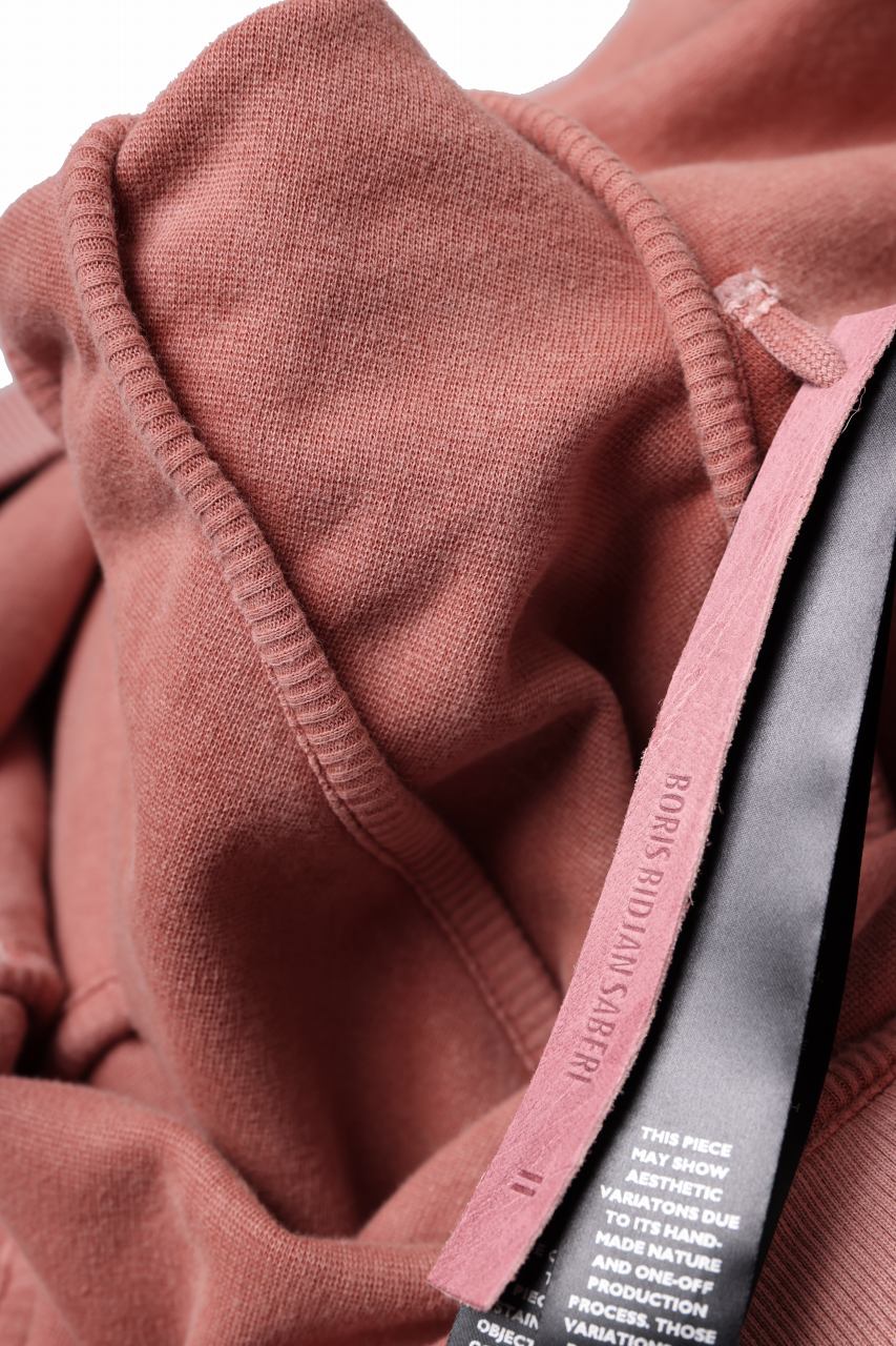 Load image into Gallery viewer, BORIS BIDJAN SABERI HOODY PULLOVER / NATURAL OBJECT DYED "HOODY2-F092" (ORANGE ROSE)
