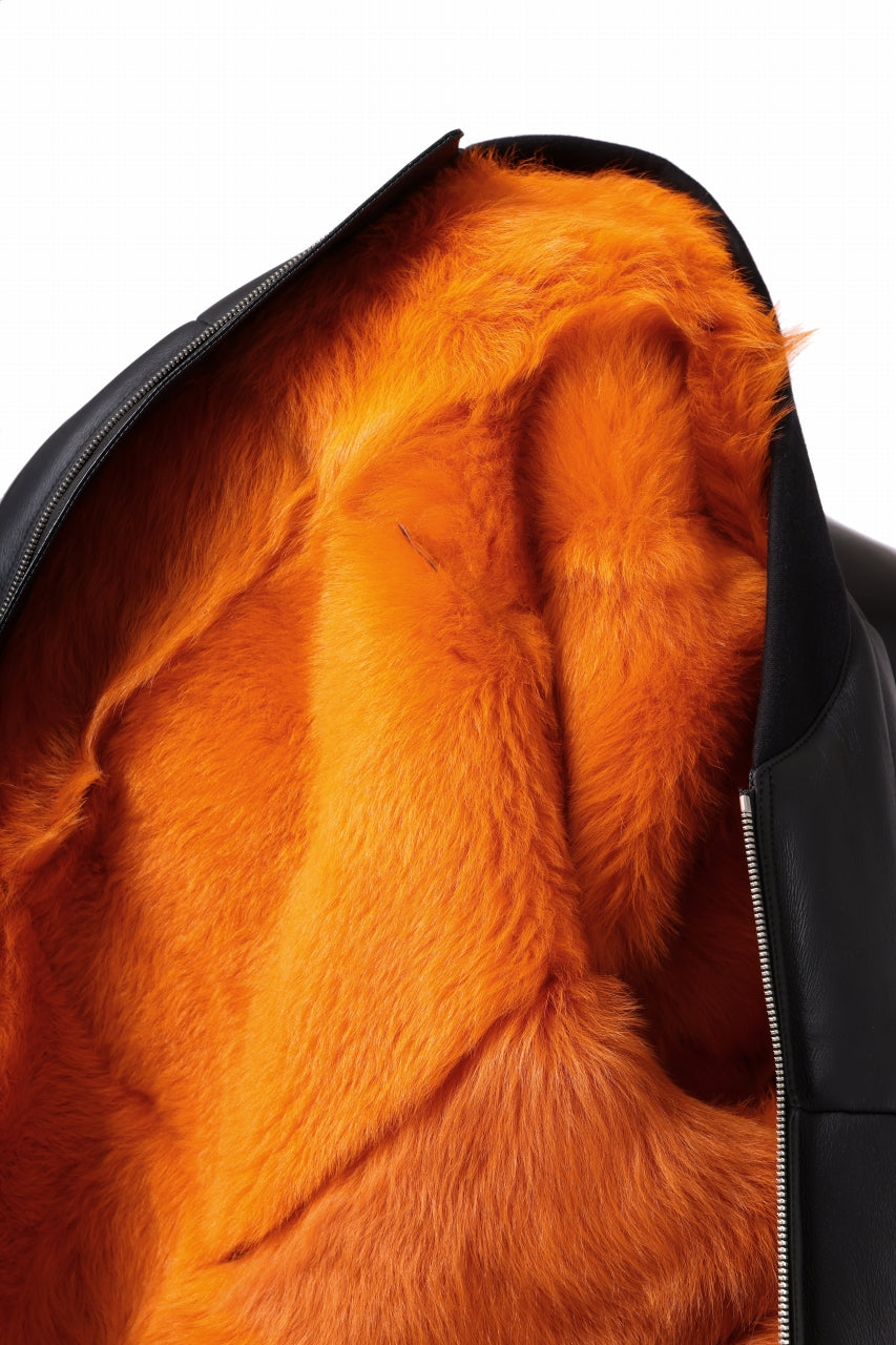 画像をギャラリービューアに読み込む, ierib ma-1 bomber jacket / toskana sheep shearling mooton (BLACK x ORANGE)