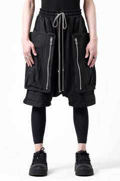 画像をギャラリービューアに読み込む, A.F ARTEFACT RECTANGLE BOX SARROUEL CARGO SHORTS (BLACK)