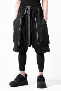 画像をギャラリービューアに読み込む, A.F ARTEFACT RECTANGLE BOX SARROUEL CARGO SHORTS (BLACK)