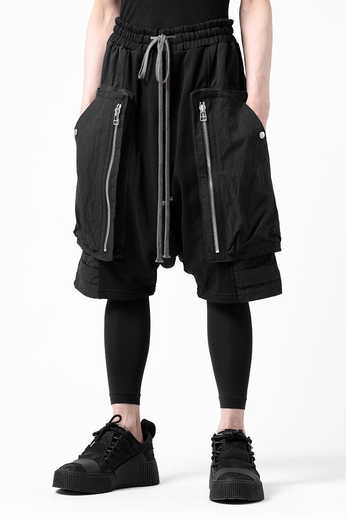 画像をギャラリービューアに読み込む, A.F ARTEFACT RECTANGLE BOX SARROUEL CARGO SHORTS (BLACK)