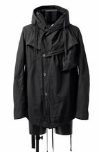 画像をギャラリービューアに読み込む, masnada CROPPED LOOSE POCKET PARKA JACKET / STRETCH COTTON RIPSTOP (SOLID BLACK)
