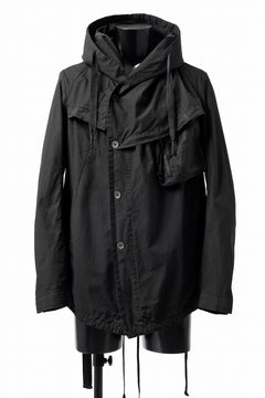 画像をギャラリービューアに読み込む, masnada CROPPED LOOSE POCKET PARKA JACKET / STRETCH COTTON RIPSTOP (SOLID BLACK)