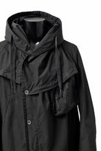 画像をギャラリービューアに読み込む, masnada CROPPED LOOSE POCKET PARKA JACKET / STRETCH COTTON RIPSTOP (SOLID BLACK)