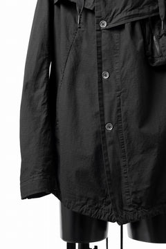 画像をギャラリービューアに読み込む, masnada CROPPED LOOSE POCKET PARKA JACKET / STRETCH COTTON RIPSTOP (SOLID BLACK)