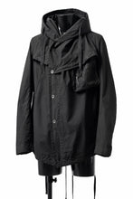 画像をギャラリービューアに読み込む, masnada CROPPED LOOSE POCKET PARKA JACKET / STRETCH COTTON RIPSTOP (SOLID BLACK)